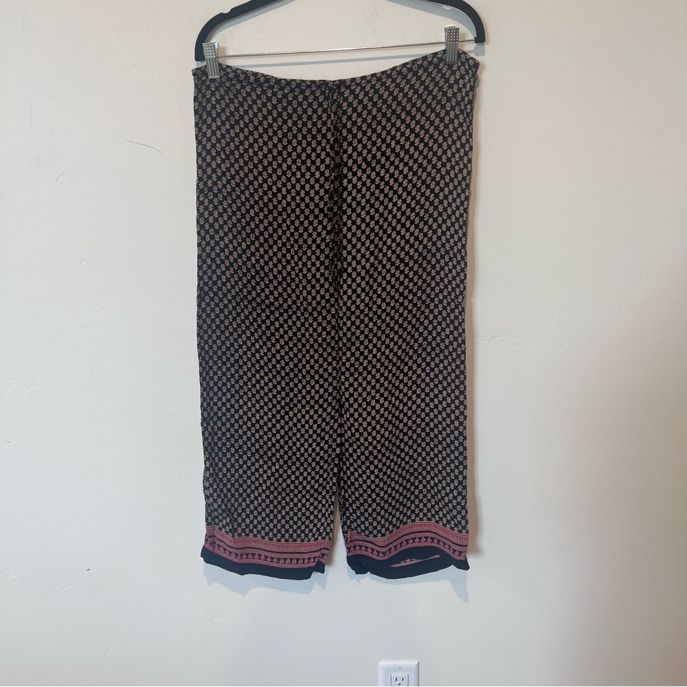 Angie Women’s Boho Chic Patterned Midi Skirt  Size Small Coastal Beachy Rayon